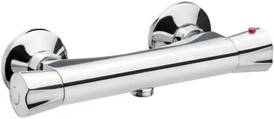 Produktbild von CALMA Brause-Thermostat chrom mit 38°C Sicherheitssperre, 1/2 Zoll Brauseabgang