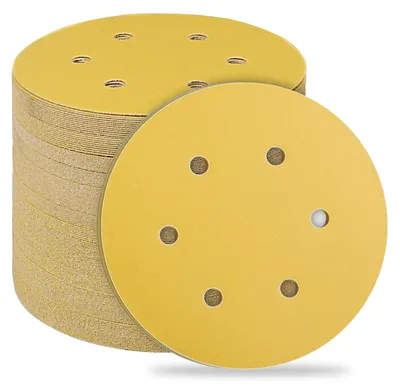 Obrázok produktu pre Brúsny papier Klett, 150 mm, 6 otvorov, zrniteľnosť 400, 50 kusov, určený pre excentrické brúsky, na použitie s drevom, kovom a farbami