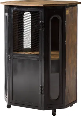 Produktbild von MASSIVMOEBEL24 Vitrine Mango 76x60x120 braun lackiert RAILWAY #430