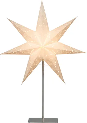 Produktbild von Star Trading Fensterstern mit Beleuchtung | Weihnachtsdeko Fenster Beleuchtet| Weihnachtsdeko Innen | Papierstern beleuchtet | Weihnachtslampe| Weihnachtsstern beleuchtet stehend | Standleuchte Stern Weihnachten