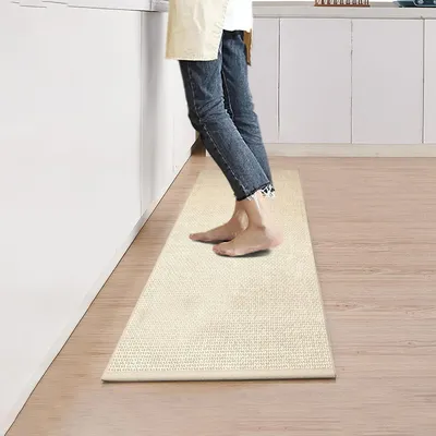 Produktbild von Waschbarer Küchenteppich rutschfest, 43,5 x 180 cm, Küchenläufer in Beige