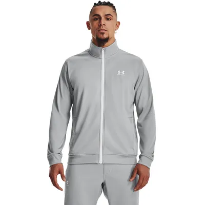 Produktbild von Jacke Under Armour Tricot Zip Senior S grau/weiss