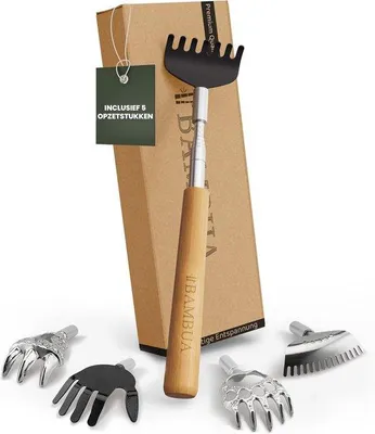Produktbild von Famanu Rückenkratzer mit Aufsätzen - Bamboe Handgriff