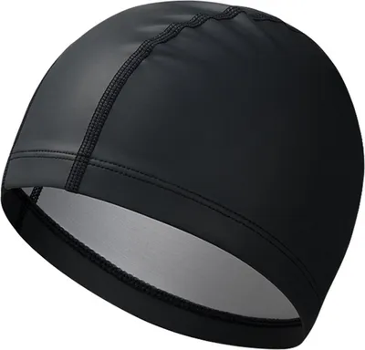 Produktbild von Stretch-Nylon-Badekappen, strapazierfähige, rutschfeste Badekappen, Damen, Herren, Teenager, kurzes, langes Haar, Badekappen (schwarz), 1 Packung