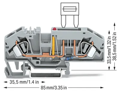 Produktbild von WAGO 2-L-Sicherungskl. 282-698/281-434 grau für KFZ-Sicherung 24V