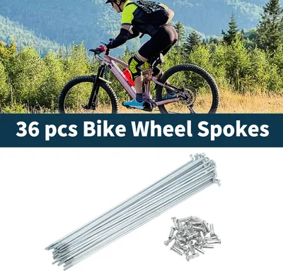 Image de Rayons De VéLo Rayons De Roue De VéLo En Acier Au Carbone Galvanisé Ton Argent 1 Ensemble 14G Longueur 183Mm