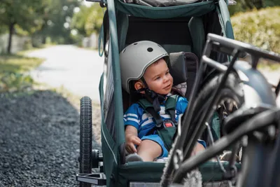 Produktbild von Qeridoo Kidgoo 1 - Kinderfahrradanhänger für 1 Kind, Farbe: Pacific Blue