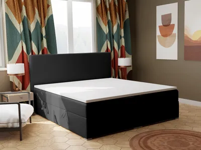 Produktbild von FEDVE Boxspringbett Schlafzimmerbett KOLORADO mit 2 Bettkästen, Doppelbett mit Bonell-Matratze und Topper 140x200