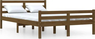 Produktbild von vidaXL Massivholzbett Honigbraun 120x190 cm