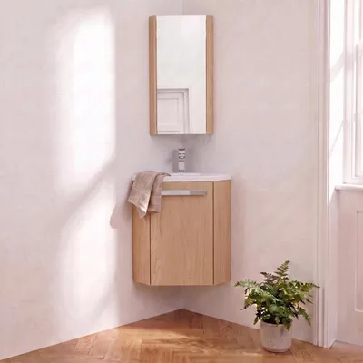 Produktbild von SKINO Eckwaschtisch-Set mit Armatur und Unterschrank