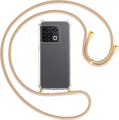 Produktbild von Handykette Backcover-Schutzhülle mit Band (Metall goldfarben) für OnePlus 10 Pro 5G - beige