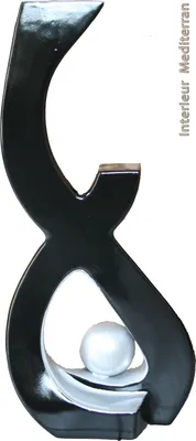Produktbild von BODENVASE KERAMIK "Moderno" - ca.80 CM Silber-Schwarz