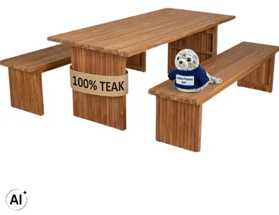 Produktbild von Gartenmöbelset Essgruppe Teak Bank & Tisch Ashford