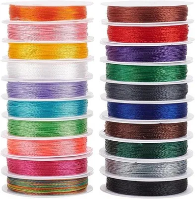 Image de Cordon chinois 20 couleurs, 200 m, pour la fabrication de bijoux et les travaux manuels - Cordon 0,4 mm