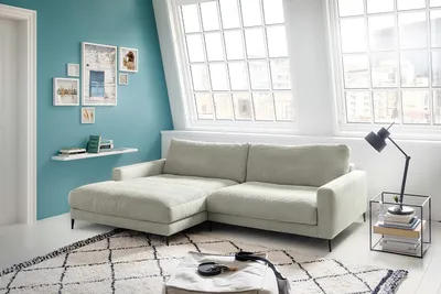 Produktbild von KAWOLA Ecksofa CARA Sofa Recamiere links Cord steingrau