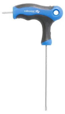 Image de Högert Technik - Clé Torx type T Ø 8mm I Clé fr Poignée Torx de sécurité sur T I Clé Torx de sécurité type T | Clé hexagonale de Acier S2 I Résistant a la déformation et à l'abrasion