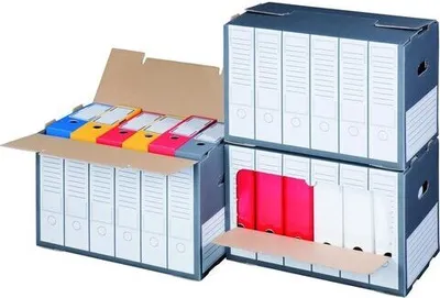 Produktbild von 10x Archivbox für Ordner mit Frontklappe 498x295x322mm wiederverschließbar anthrazit