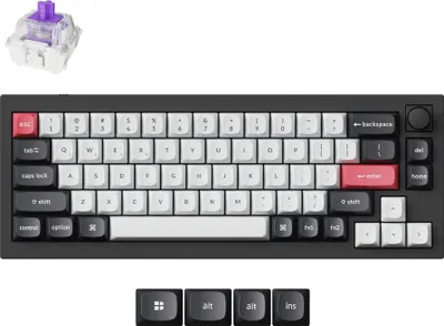 Produktbild von Keychron Q2 HE QMK Magnetische Gaming-Tastatur mit QWERTY Layout, 2.4G/Bluetooth/USB-C RGB Hot-Swap, Carbon Black, Gateron Double-Rail Nebula Switch