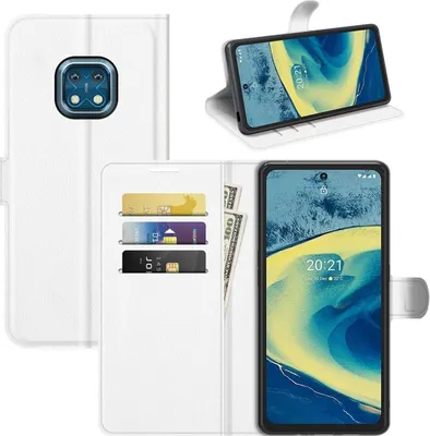 Produktbild von König Design Hülle kompatibel mit Nokia XR20 Kunstleder Handyhülle - Handy Case Weiß