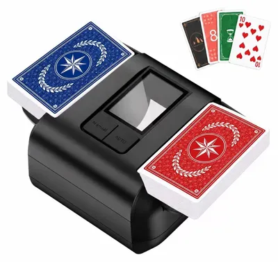 Produktbild von OBLITZON Kartenmischmaschine Elektrische für 1-2 Decks, Auto-Stopp/Manuell – Schwarz