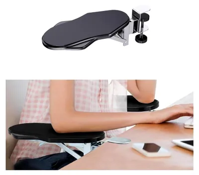 Produktbild von Armauflage Schreibtisch,Ergonomische Armlehnenstütze Handgelenkauflage,90° Faltbare und 180° Drehbare Schreibtisch Erweiterung,Verstellbar Armauflage Ellenbogenauflage für Büro