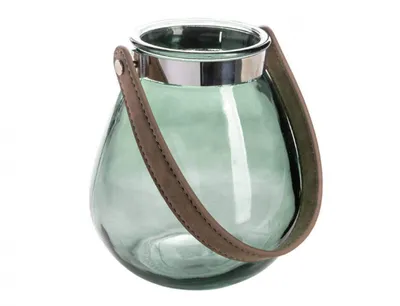 Produktbild von SANDRA RICH, Glaslaterne "BELLY" 16 cm Windlicht GRÜN