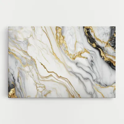 Produktbild von ARTHUB® Leinwandbild 70x100 cm, White Golden Marble | Wohnzimmerdekoration, Hängende Bilder, Wanddekoration, Heimdekoration, Abstrakte, Marmor