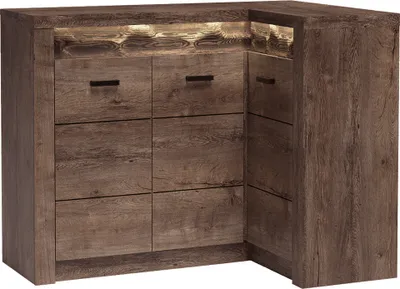 Produktbild von Eckkommode links modern in Esche dunkel INGENIO-161