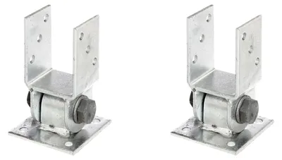 Immagine prodotto di Alberts, 2 supporti per pali, parte superiore mobile, da avvitare, 71 mm, zincati a caldo
