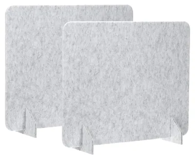 Akustik-Tischtrenner 2er-Set, 61x61 cm, hellgrau, freistehend