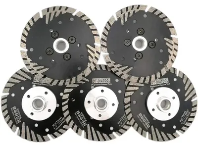Immagine prodotto di Disco diamantato di taglio, confezione da 5 pezzi, diametro 115 mm, attacco M14, ideale per tagliare granito, marmo, cemento e piastrelle