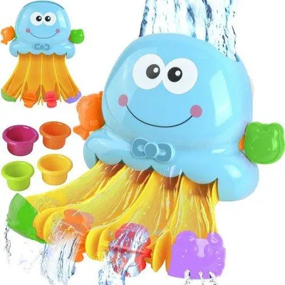 Produktbild von Buntes Schwimmspielzeug - Rutsche mit Krake, Wasserfall und Mobilelementen, 27x5,5x30 cm