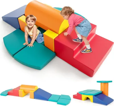 Image de Ensemble de blocs d'escalade en mousse pour tout-petits, 10 pièces