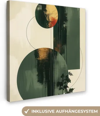 Produktbild von MuchoWow® - Leinwandbilder - Kunst - Kreise - Modern - Abstrakt, Wandbild, Wanddeko Bilder Wohnzimmer, 50x50 cm