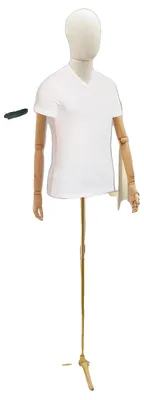 Produktbild von Halbfigur-Mannequin, PE-Kunststoff, höhenverstellbar, Oberkörpertyp, Metallständer, leicht