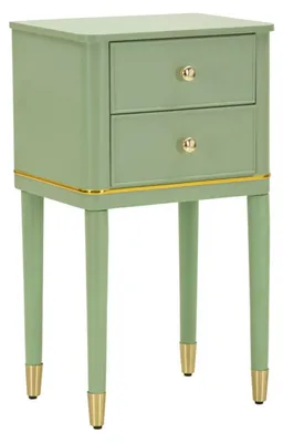 Produktbild von Mauro Ferretti Nachttisch Camille Salbeigrün Gold 40x30x71 cm