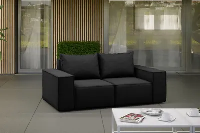 Produktbild von Gartensofa Loungesofa Sofa 2-Sitzer GARDENT wetterfester Stoff NXL Schwarz