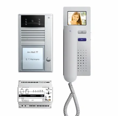 Produktbild von TCS PVC2410-0010 easy:pack V2D Video Aufputz für 1 Wohneinheit, mit Außenstation AVC 1 Klingeltaste + Video Türtelefon IVH4222 + Steuergerät NVV1000