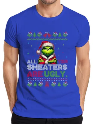 Immagine prodotto di Maglietta da uomo "All Your Sweaters Are Ugly Grinch Christmas Funny Gift", blu, 3XL