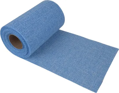 Produktbild von G.schmückt Tischläufer Leinenoptik, Tischband auf Rolle zuschneidbar, Festliche Tischdeko für Hochzeit, Kommunion & Geburtstag Blau 6m x 30cm