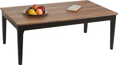 Produktbild von Couchtisch HWC-M55, Beistelltisch Sofatisch Massiv-Holz HDF Laminat Melamin 46x120x70cm Sheesham Holz-Optik dunkle Beine