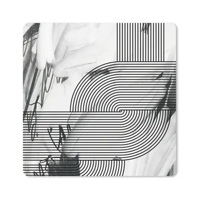 Produktbild von MuchoWow® Mauspad Mousepad Abstrakt - Streifen - Schwarz - Weiß 20x20 cm - Mousepads - Maus Mat - Pad - Mausunterlage - Desk Mat - Bureauartikeln