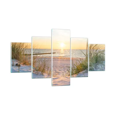 Produktbild von Bilder auf glas - Düne Strand Meer - 125x70cm - Glasbilder - Wandbilder - Kunstdruck - zum Aufhängen bereit - Wanddekoration aus Glas - Glas Bilder - Wandbild auf Glas - 5 Teile - GEA125x70-3989