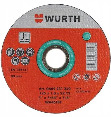Produktbild von Wurth Schneidscheibe Edelstahl Metall 125mm 1,0mm