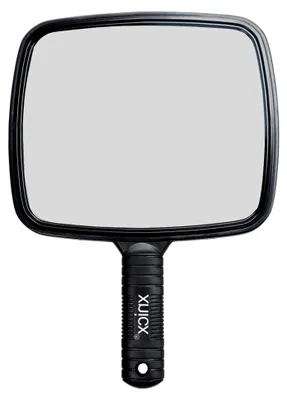 Produktbild von Handspiegel, Professioneller Handspiegel mit Griff für Friseure und Kosmetik, Kleiner Handspiegel für Reisen und Festivals, Schwarz, 31 cm x 20,1 cm