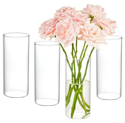 Produktbild von Set aus 4 Glasvasen für Blumen 20cm