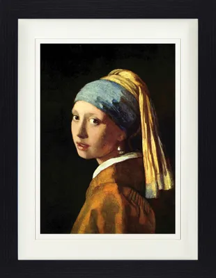 Produktbild von Johannes Vermeer Gerahmtes Bild Mit Edlem Passepartout | Wand-Bilder | Im Bilderrahmen - Das Mädchen Mit Dem Perlenohrring, 1665 (40 x 30 cm)