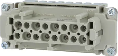 Produktbild von HARTING Han 16ES Buchseneinsatz (F) Käfigzugfederanschluss, 16-polig+PE 500V, 16A - 1 Stück