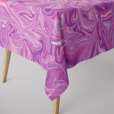 Produktbild von SCHÖNER LEBEN. Tischdecke Digitaldruck Retro Batik lila pink Größe 100x100cm