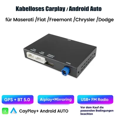 Immagine prodotto di Modulo CarPlay e Android Auto wireless per Maserati, Fiat, Chrysler, Dodge con comando vocale, navigatore e supporto telecamera